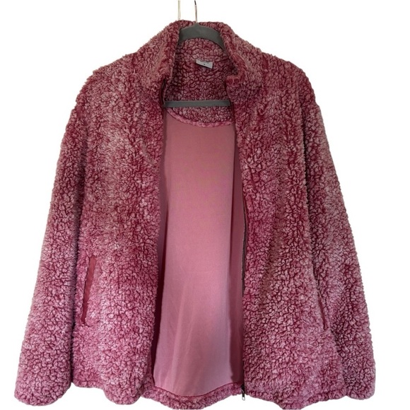 Katydid Pink Sherpa Zip Up Jacket Size Medium (M) - Picture 5 of 7